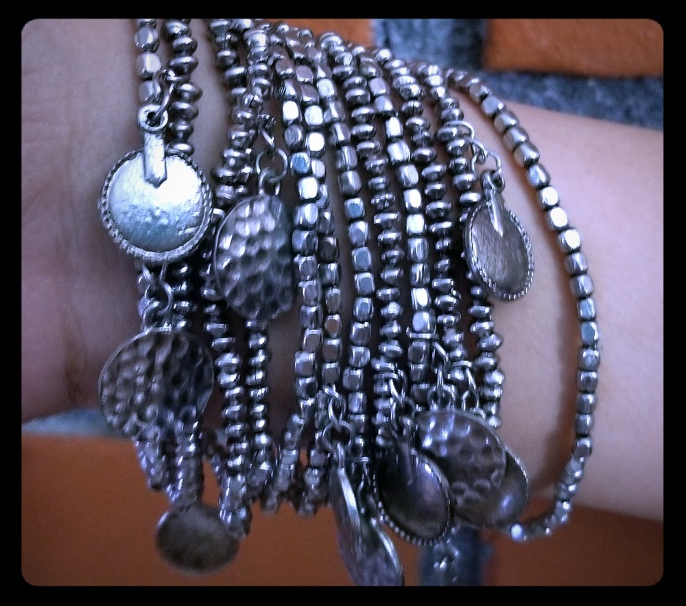 Silver multi strand Moon🌚 bracelet